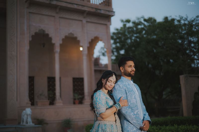 Outdoor portrait of bride Isha in natural tones